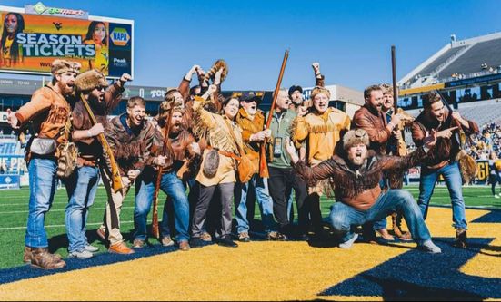 Mountaineer Mascot Reunion at a football game